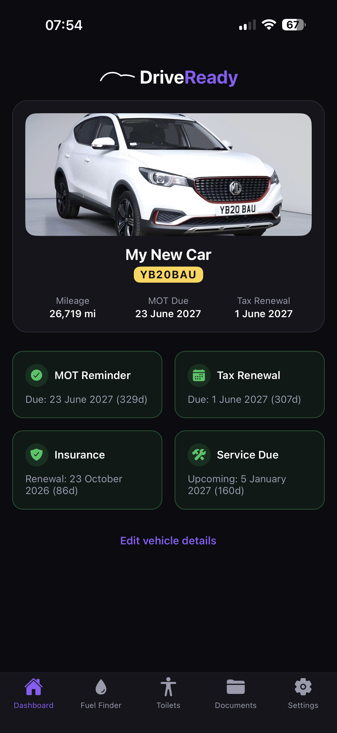 DriveReady dashboard screenshot